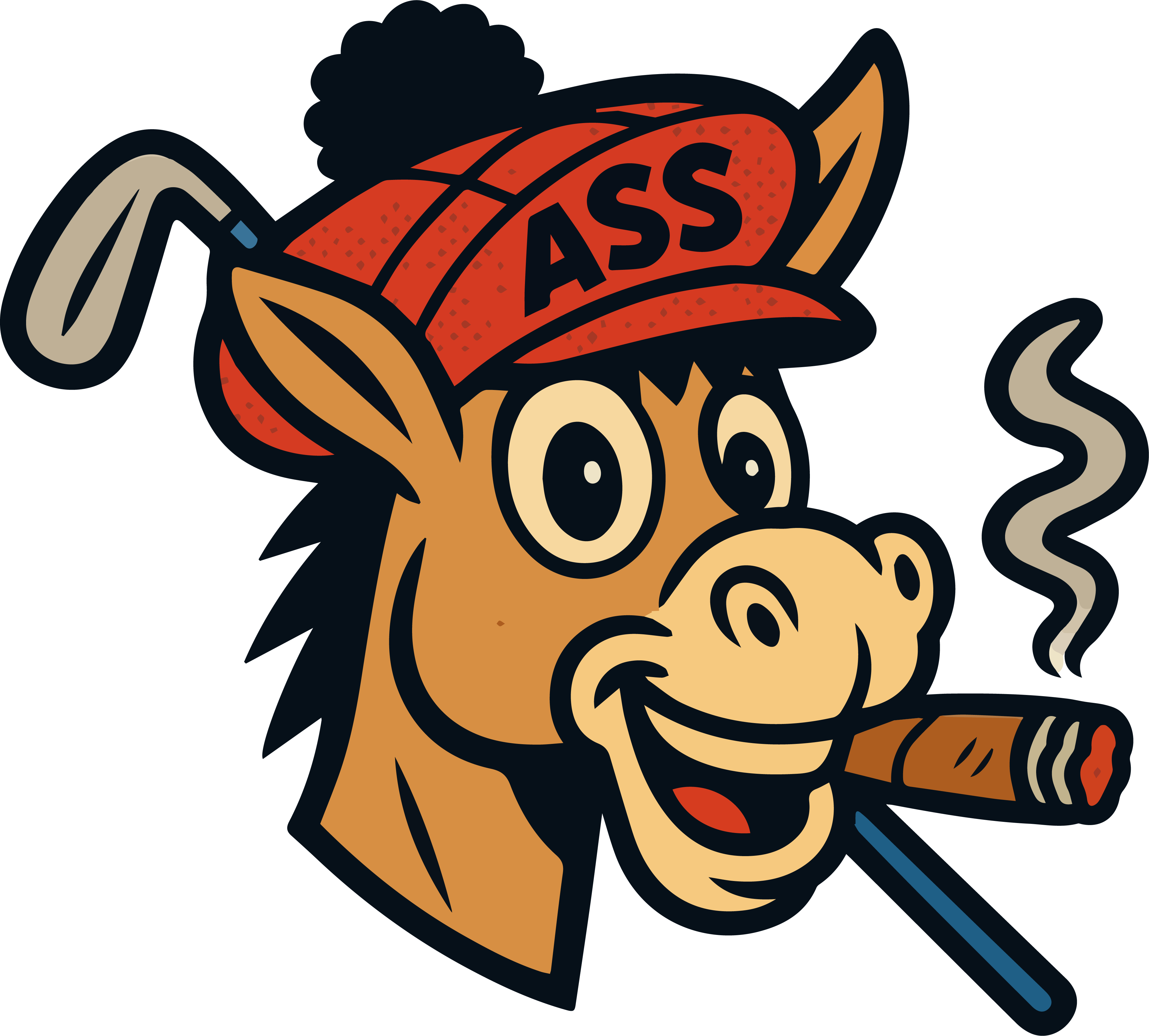 Ass At Golf Donkey Mascot Logo